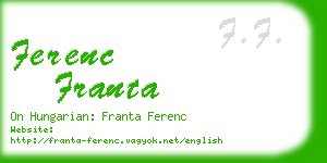 ferenc franta business card